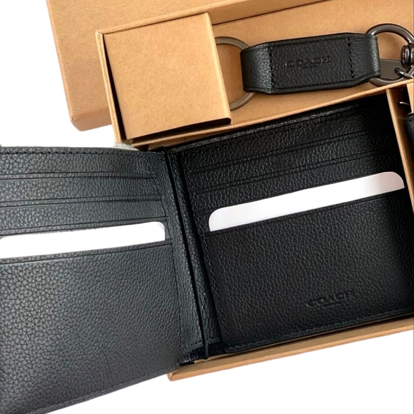 🖤 COACH Men's 3-in-1 Wallet Card Case & Key Fob Set #CS433 - Picture 3 of 6